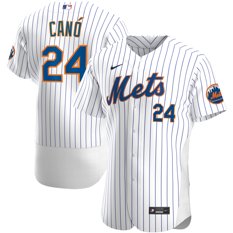 2020 MLB Men New York Mets #24 Robinson Cano Nike White Home 2020 Authentic Player Jersey 1